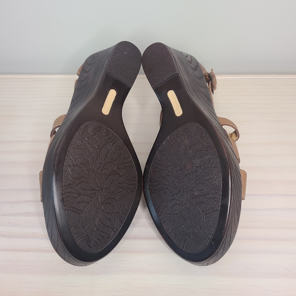 🍉 NEW Softspots Brown Wedge Heel Sandals Size 7.5 - Picture 6 of 7
